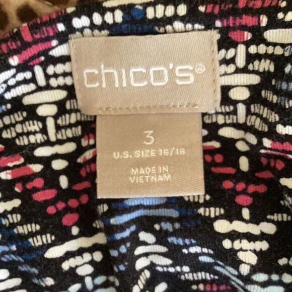 Chico’s Knit 3/4 Sleeve V-Neck Pullover Dress Women’s 3 US 16/18 Trapeze - Picture 6 of 8